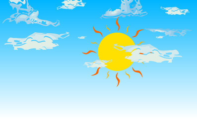 blue sky and sun illustration