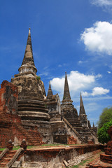 Fototapeta premium Ruined Old Temple, Ayutthaya, Thailand,