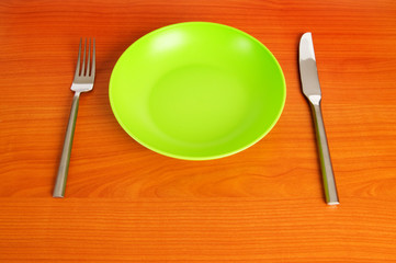 Set of utensils arranged on the table