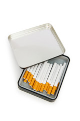 Smoking cigarettes isolated on the white background