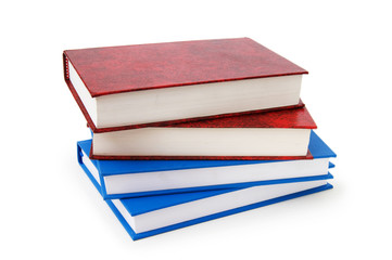 Stack of books isolated on the white background