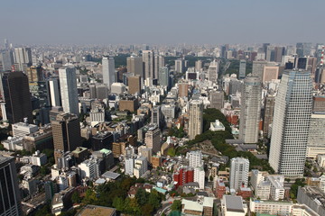 Fototapeta premium Panorama with skyscrapers in Tokyo City, Japan