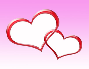 2連オープンハートピンク白抜き