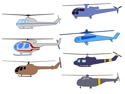 set of helicopters