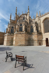 Fototapeta na wymiar Fachada de la catedral de León, Castilla y León, España