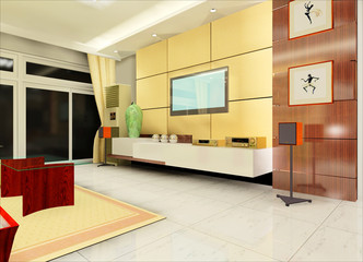 a faddish living room in the house