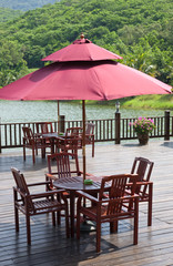 patio by the lakeside