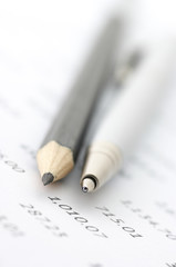 Business still life close-up