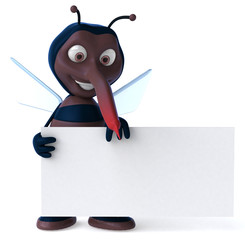 Moustique et panneau blanc