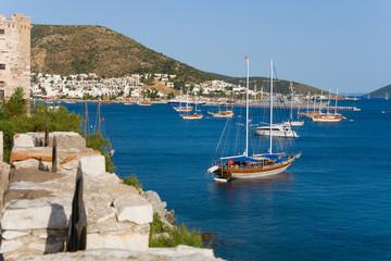 Fototapeta na wymiar landscape with yacht