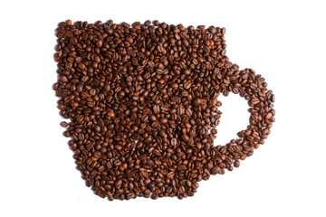 Coffee cup made of coffee beans