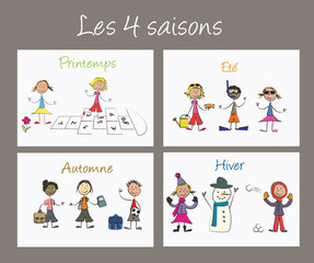 Enfants 4 saisons gris francais