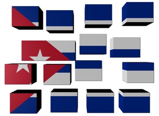 Cuban Flag on cubes against white illustration