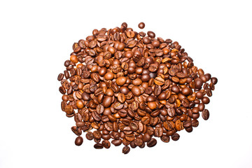coffee beans isolated in white background