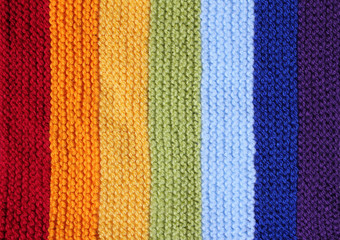 knitted background texture in rainbow colors