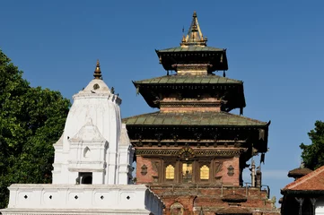 Rolgordijnen Temples at Durbar Sqaure in Kathmandu, Nepal © Rafal Cichawa