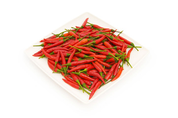 Hot peppers isolated on the white background