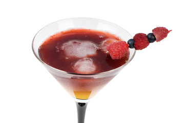 Cocktail with ice and fresh Berries