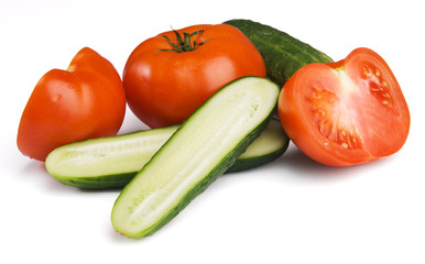 Tomatoes and cucumbers