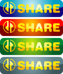Share icon illustration with text and graphics