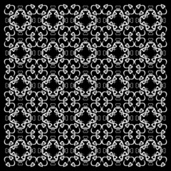 floral ornament on black