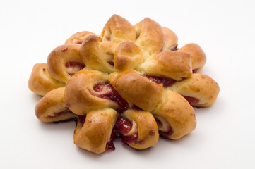 Sweet bun with fruit butter