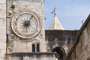 Romanesque tower clock in Split, Croatia