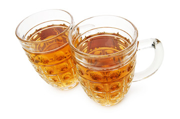 Beer glasses isolated on the white background