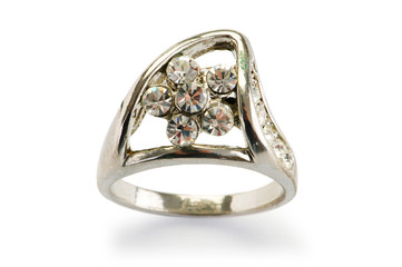 Jewellery ring isolated on the white background