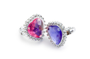 Jewellery ring isolated on the white background