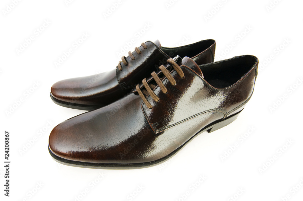 Wall mural male shoes isolated on the white background