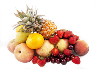 fresh fruits isolated on white background
