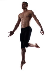 Obraz premium Man portrait gymnastic jump