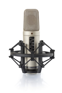 Condenser microphone in holder