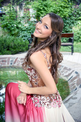 Beautiful young lady in the park