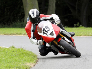 Motocyclist racing