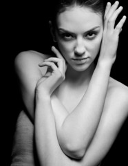 Fototapeta premium girl on black