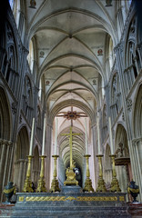 Fototapeta premium interior of Cathedral Notre Dame, Bayeux, Normandy, France