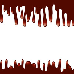 Chocolate syrup drip pattern, vector illustration