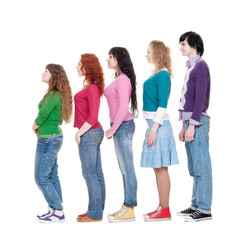 Obraz premium young man and women in turn