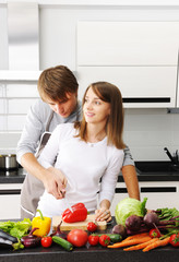 Couple cooking