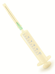 An empty new syringe.