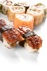 Different types of sushi.