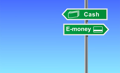 Arrows cash money on sky background.