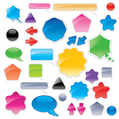 Collection of color web elements