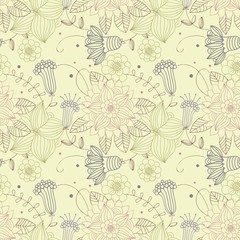 Seamless vector texture with flowers