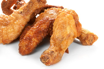 Chicken legs on the white