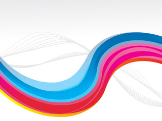abstract wave with rainbow theme