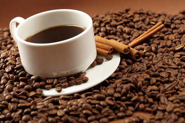 cup of coffee with cinnamon