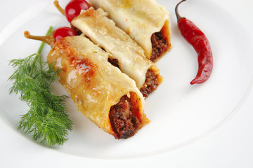 cannelloni and hot peppers